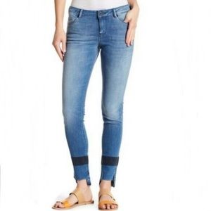 Scotch & Soda La Parisienne Black Bar Stepped Raw Hem Cropped Skinny Jeans Sz 29